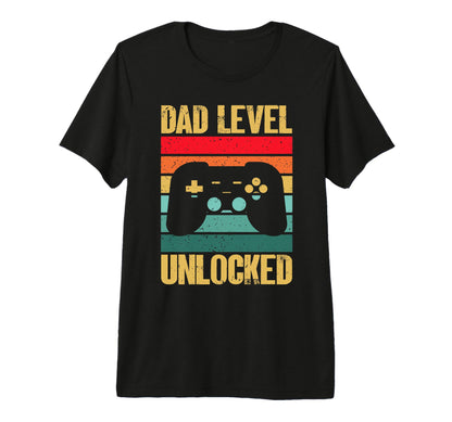 Mens Funny Fathers Day Gamer Dad Dad Level T-Shirt - Graphic Print Unisex - T-Shirt, Sweatshirt, Hoodie