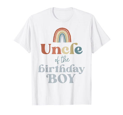 Mens Uncle Birthday Boho Rainbow Party T-Shirt - Trendy Graphic Unisex - T-Shirt, Sweatshirt, Hoodie