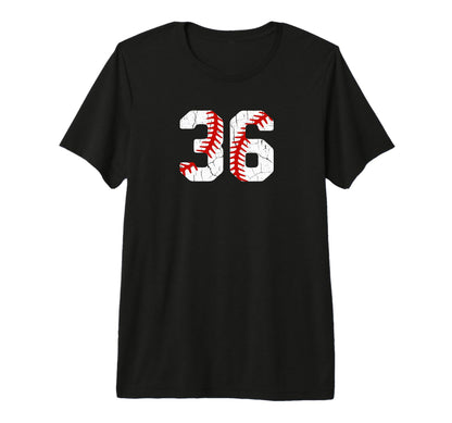 Baseball Player Jersey Number 36 36 T-Shirt - Novelty Apparel for Adults - T-Shirt, Sweatshirt, Hoodie