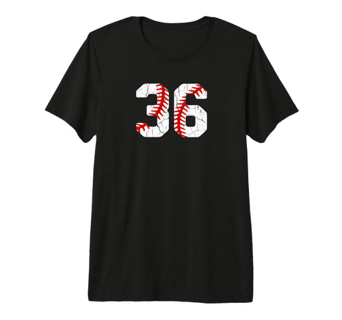 Baseball Player Jersey Number 36 36 T-Shirt - Novelty Apparel for Adults - T-Shirt, Sweatshirt, Hoodie