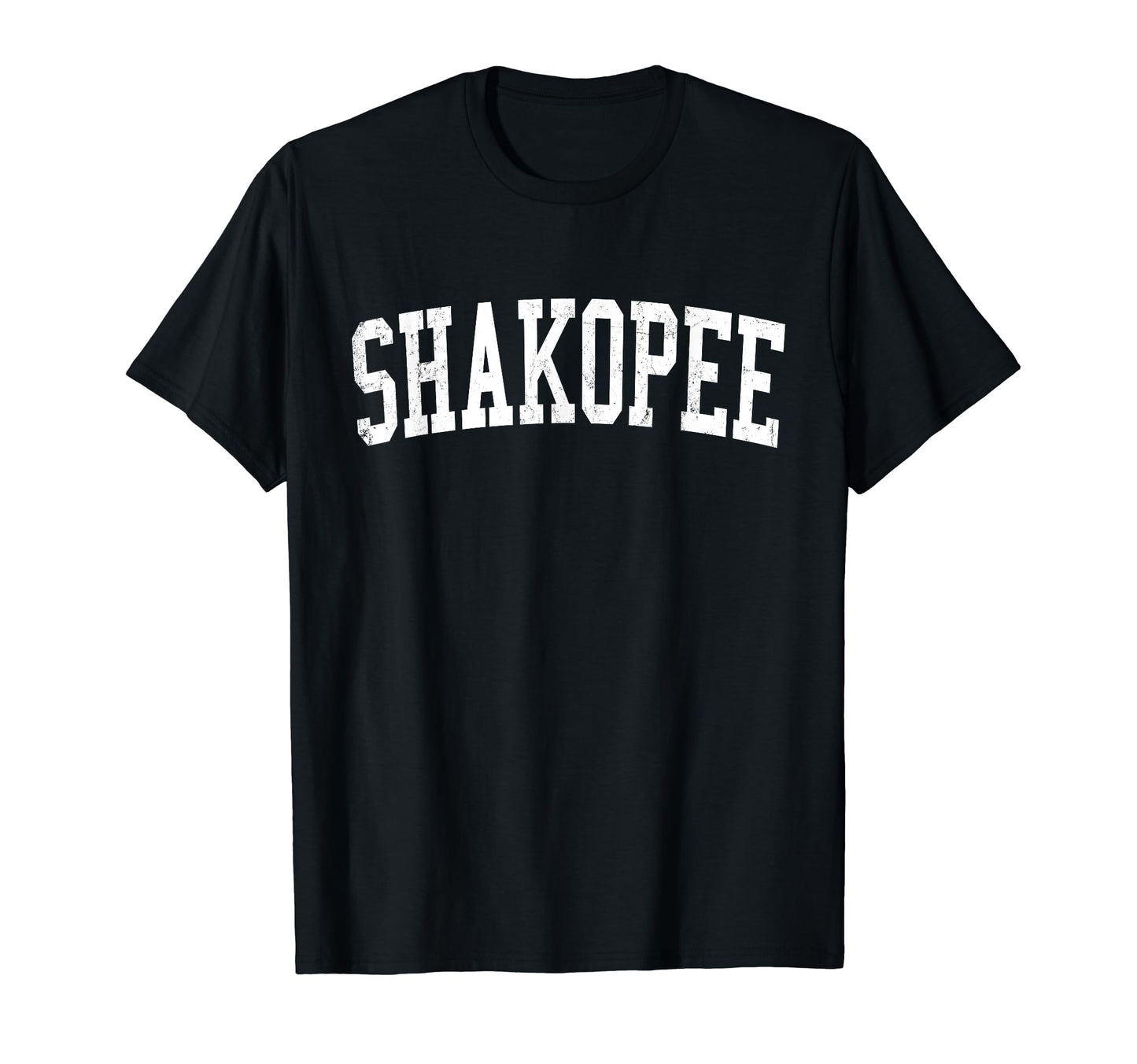 Shakopee Mn Distressed White Varsity T-Shirt - Custom Art Print Unisex - T-Shirt, Sweatshirt, Hoodie