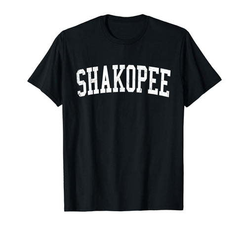 Shakopee Mn Distressed White Varsity T-Shirt - Custom Art Print Unisex - T-Shirt, Sweatshirt, Hoodie