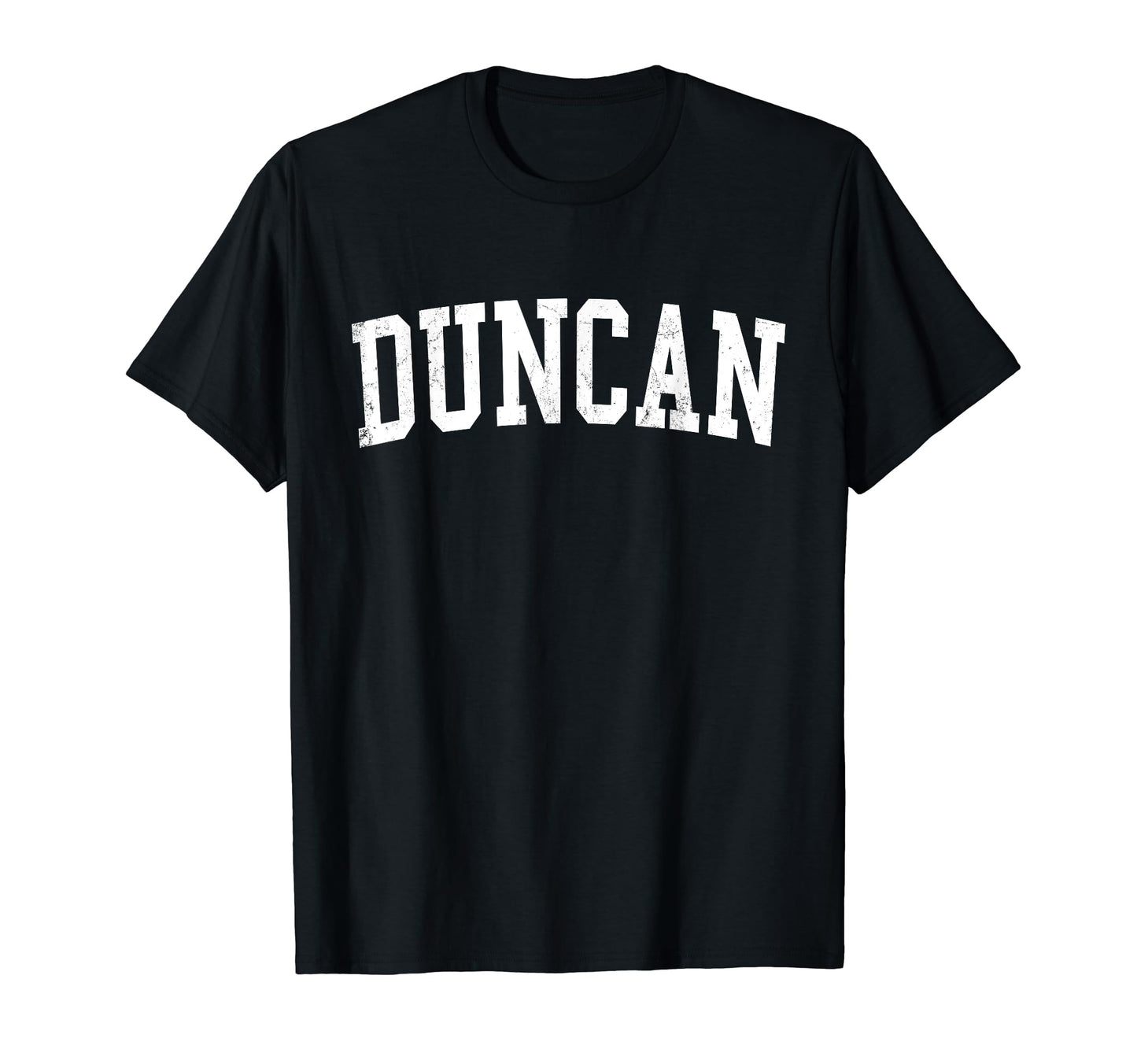 Duncan Ok Distressed White Varsity T-Shirt - Graphic Print Unisex - T-Shirt, Sweatshirt, Hoodie