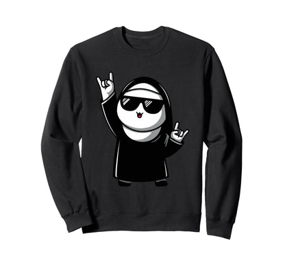 Nun Sunglasses Rock Hand Sweatshirt - Casual Everyday Wear for Adults - T-Shirt, Sweatshirt, Hoodie