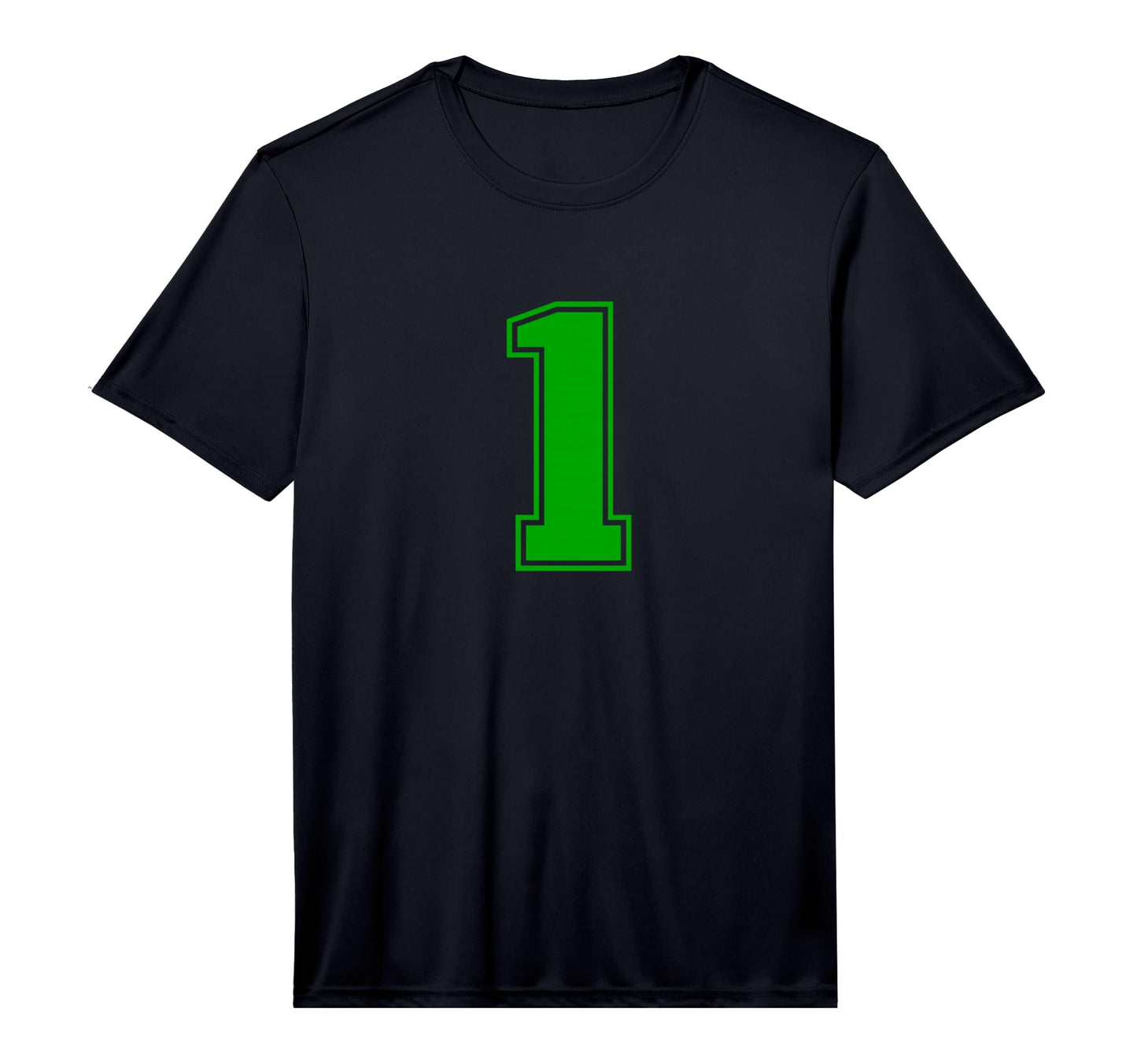 1 Green Sports Team Number T-Shirt - Custom Art Print for Adults - T-Shirt, Sweatshirt, Hoodie