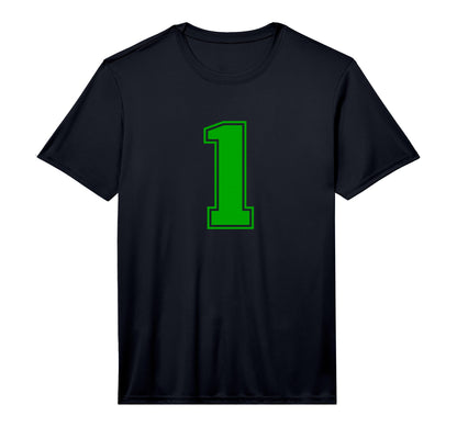 1 Green Sports Team Number T-Shirt - Custom Art Print for Adults - T-Shirt, Sweatshirt, Hoodie