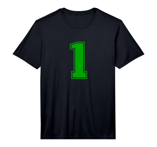 1 Green Sports Team Number T-Shirt - Custom Art Print for Adults - T-Shirt, Sweatshirt, Hoodie