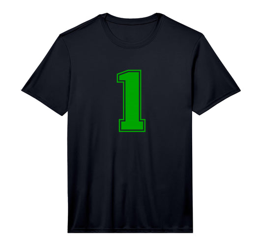 1 Green Sports Team Number T-Shirt - Custom Art Print for Adults - T-Shirt, Sweatshirt, Hoodie