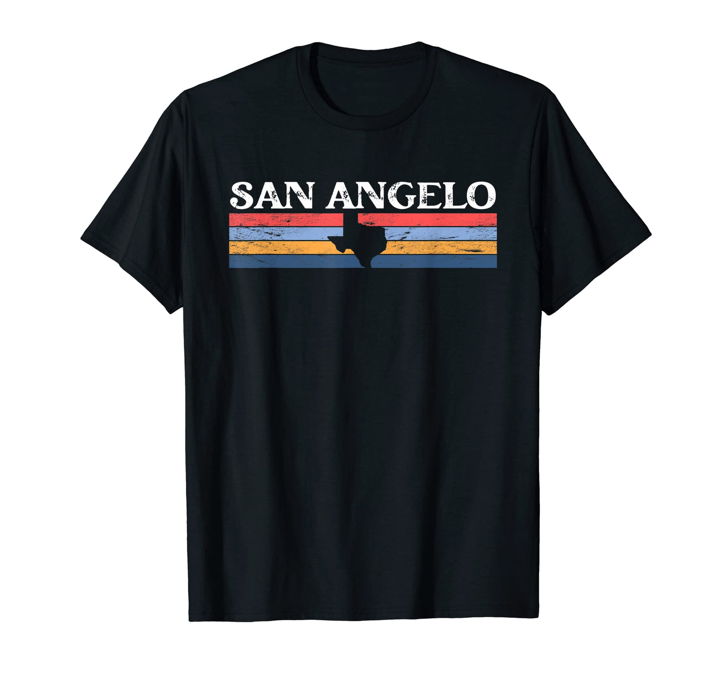 San Angelo Texas Tx Stripes State T-Shirt - Fun Novelty Design for Adults - T-Shirt, Sweatshirt, Hoodie