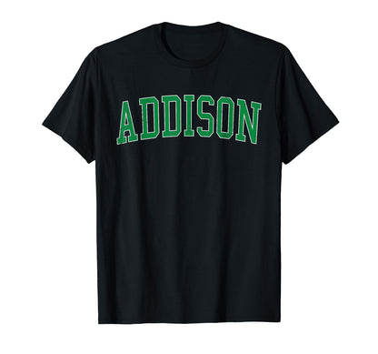 Addison Tx Distressed Green Varsity T-Shirt - Streetwear Style Unisex - T-Shirt, Sweatshirt, Hoodie