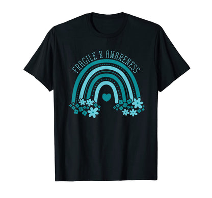 Fragile X Awareness Month Rainbow X T-Shirt - Fun Novelty Design Men Women - T-Shirt, Sweatshirt, Hoodie