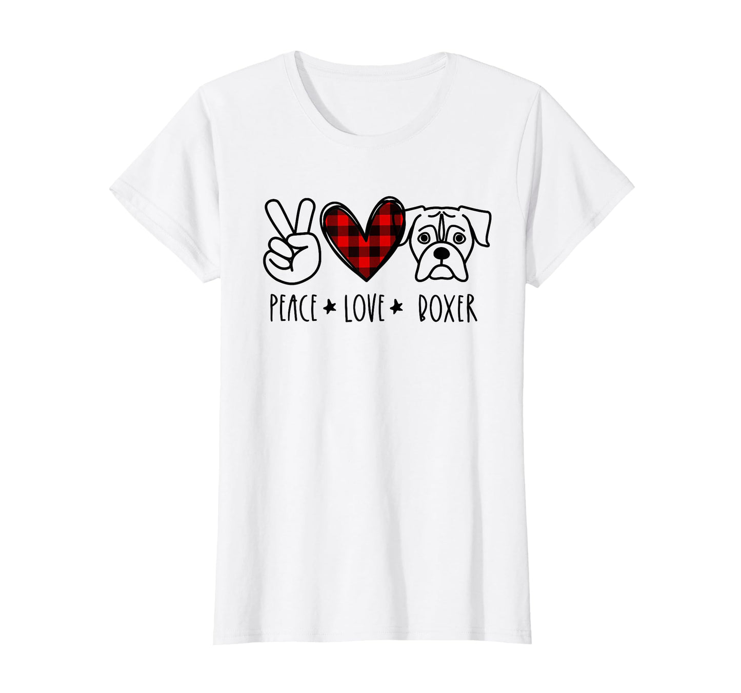 Peace Love Boxer Dog Mom T-Shirt - Custom Art Print Men Women - T-Shirt, Sweatshirt, Hoodie