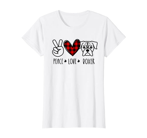 Peace Love Boxer Dog Mom T-Shirt - Custom Art Print Men Women - T-Shirt, Sweatshirt, Hoodie