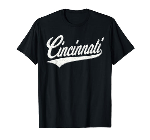 Cincinnati Ohio Varsity Script Sports T-Shirt - Unique Graphic Unisex - T-Shirt, Sweatshirt, Hoodie