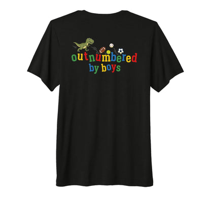 Outnumbered Mom Football Baseball Soccer T-Shirt - Unique Graphic Unisex - T-Shirt, Sweatshirt, Hoodie