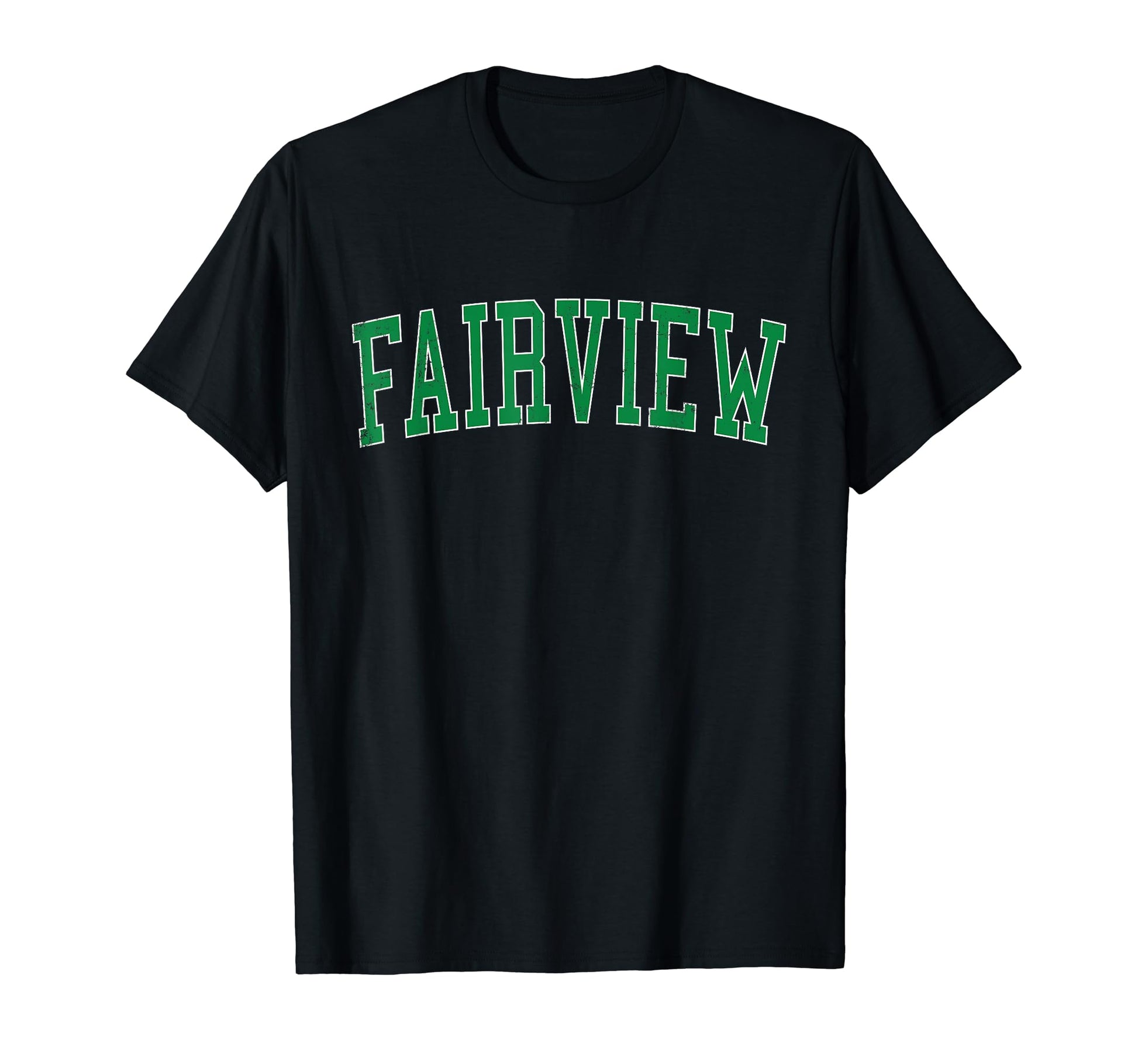 Fairview Or Distressed Green Varsity T-Shirt - Unique Graphic for Adults - T-Shirt, Sweatshirt, Hoodie