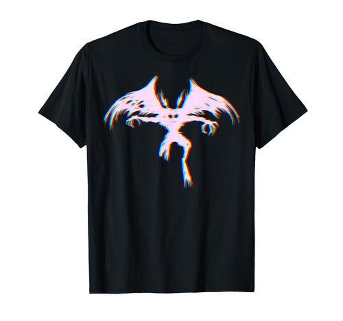 Mothman Cryptid Glitch Vaporwave T-Shirt - Minimalist Print Unisex - T-Shirt, Sweatshirt, Hoodie