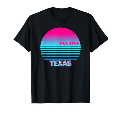 Houston Texas Vaporwave 1980S 1990S T-Shirt - Unique Graphic Unisex - T-Shirt, Sweatshirt, Hoodie