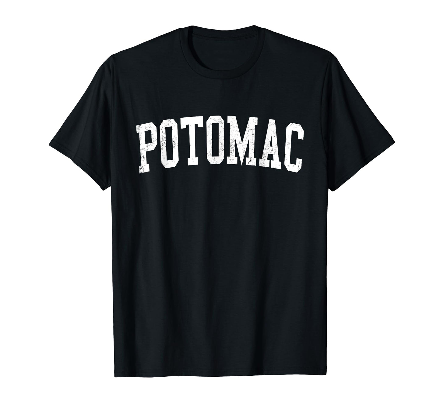 Potomac Md Distressed White Varsity T-Shirt - Unique Graphic for Adults - T-Shirt, Sweatshirt, Hoodie