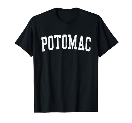 Potomac Md Distressed White Varsity T-Shirt - Unique Graphic for Adults - T-Shirt, Sweatshirt, Hoodie
