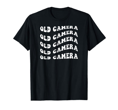 Old Camera Wavy Text T-Shirt - Trendy Graphic Men Women - T-Shirt, Sweatshirt, Hoodie