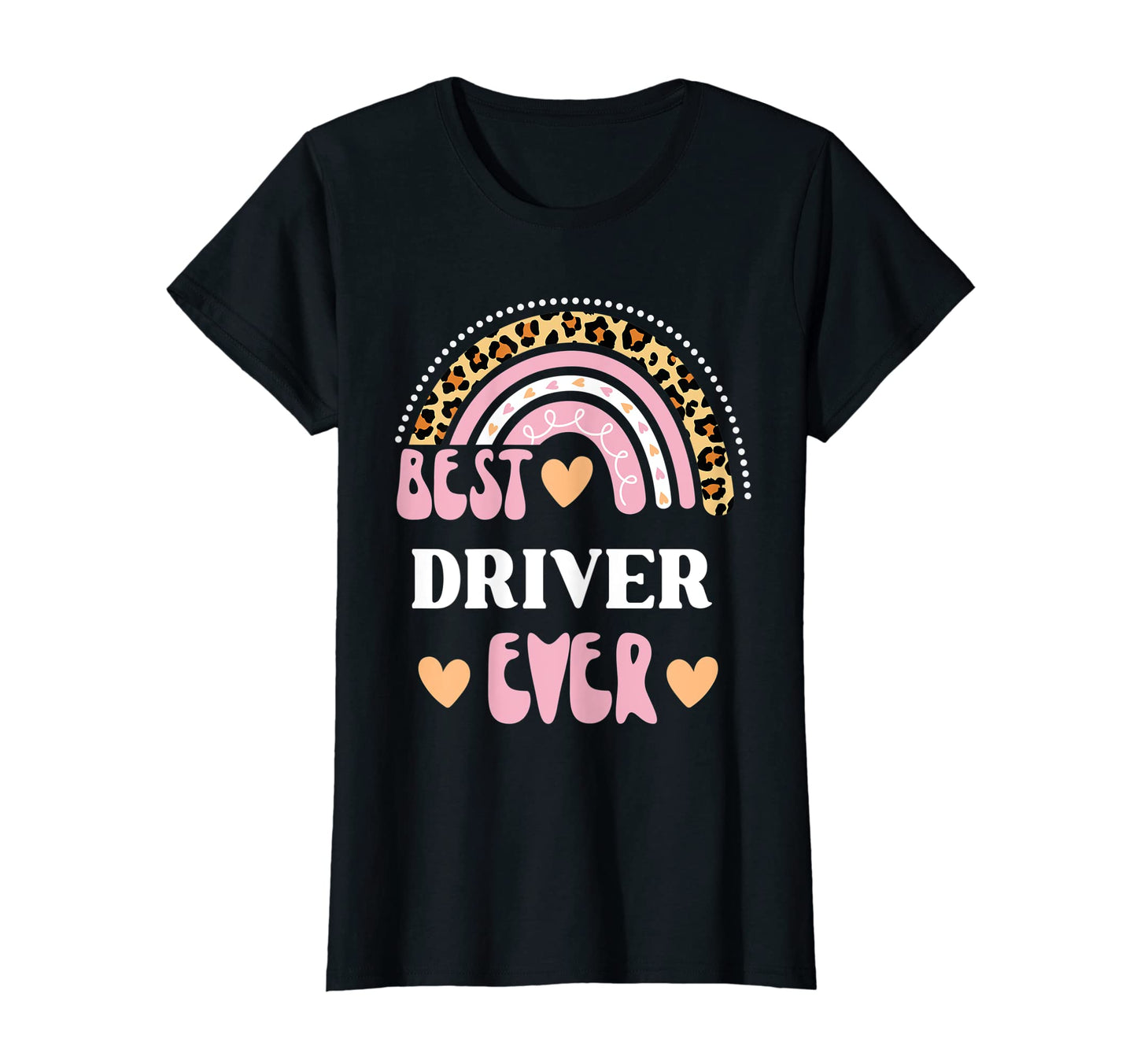 Womens Best Driver Ever Leopard T-Shirt - Minimalist Print for Adults - T-Shirt, Sweatshirt, Hoodie