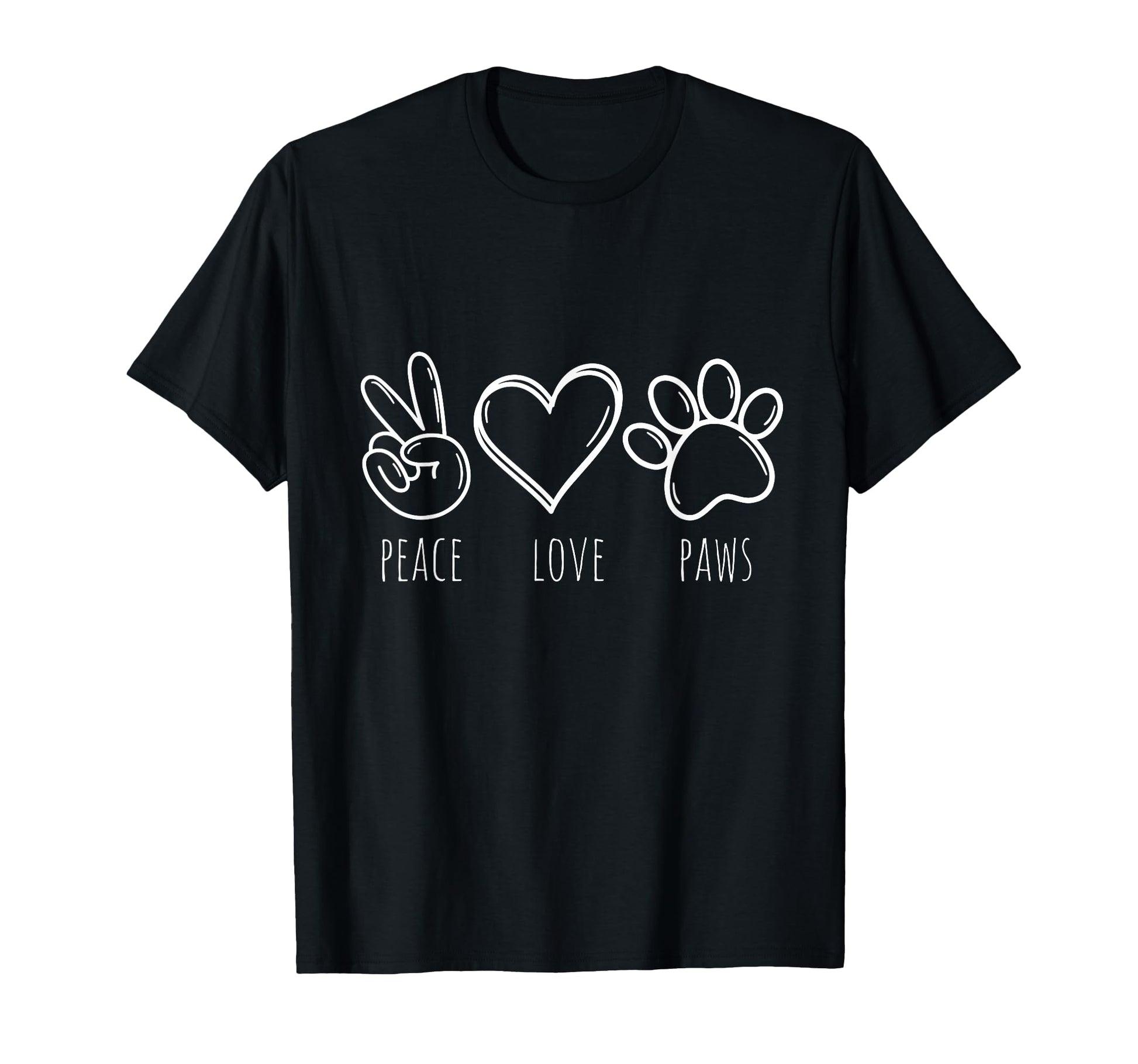 Peace Love Dogs Paws T-Shirt - Minimalist Print for Adults - T-Shirt, Sweatshirt, Hoodie