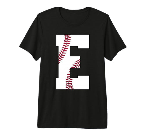 E Baseball Initial Personalized T-Shirt - Streetwear Style Men Women - T-Shirt, Sweatshirt, Hoodie