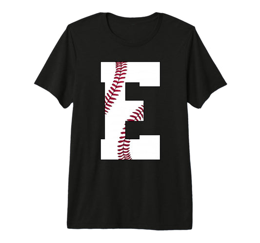 E Baseball Initial Personalized T-Shirt - Streetwear Style Men Women - T-Shirt, Sweatshirt, Hoodie