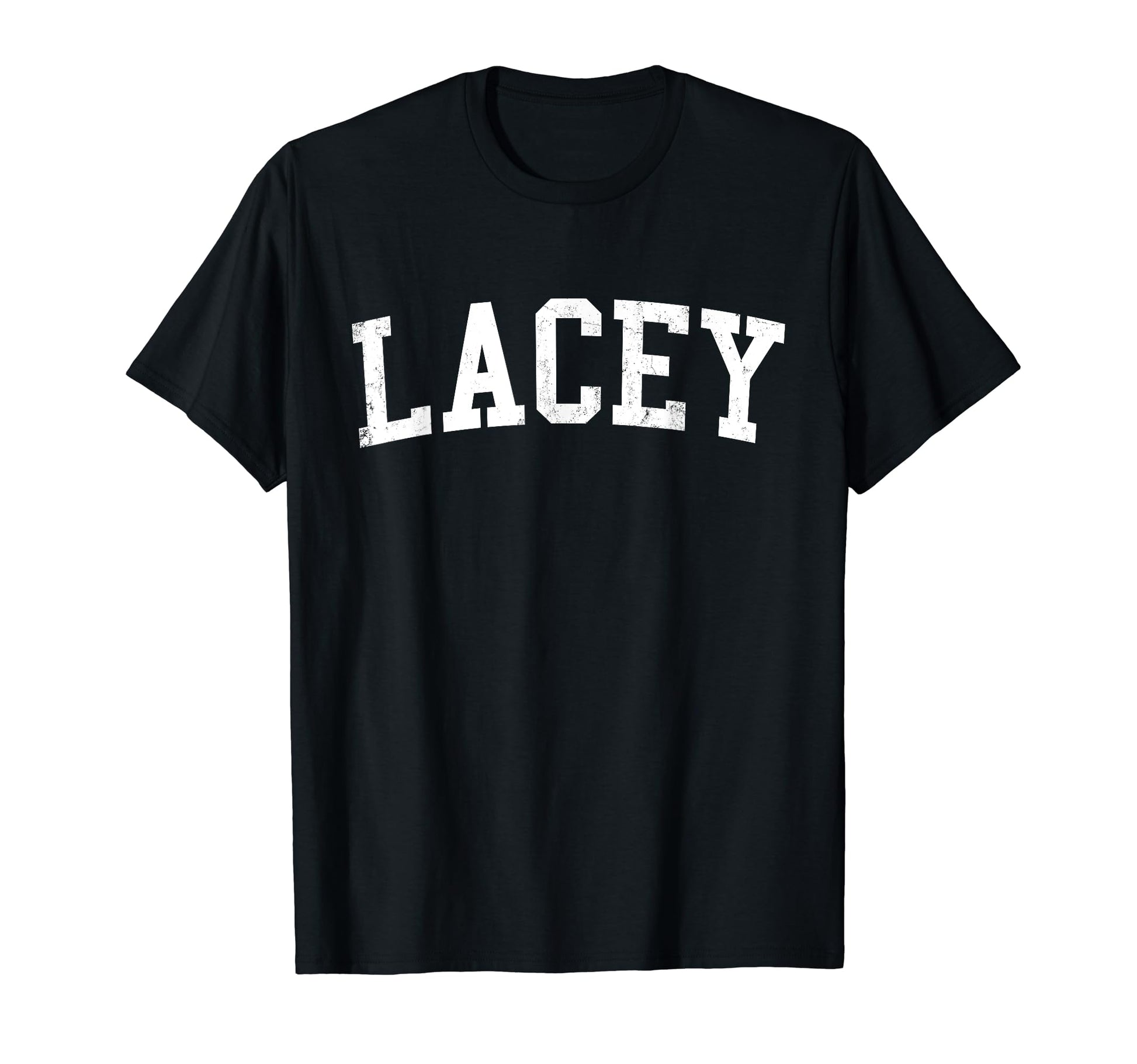 Lacey Wa Distressed White Varsity T-Shirt - Trendy Graphic Unisex - T-Shirt, Sweatshirt, Hoodie