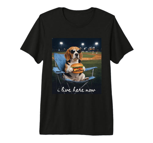 Funny Beagle Baseball Mom I Live Here Now T-Shirt - Novelty Apparel Unisex - T-Shirt, Sweatshirt, Hoodie