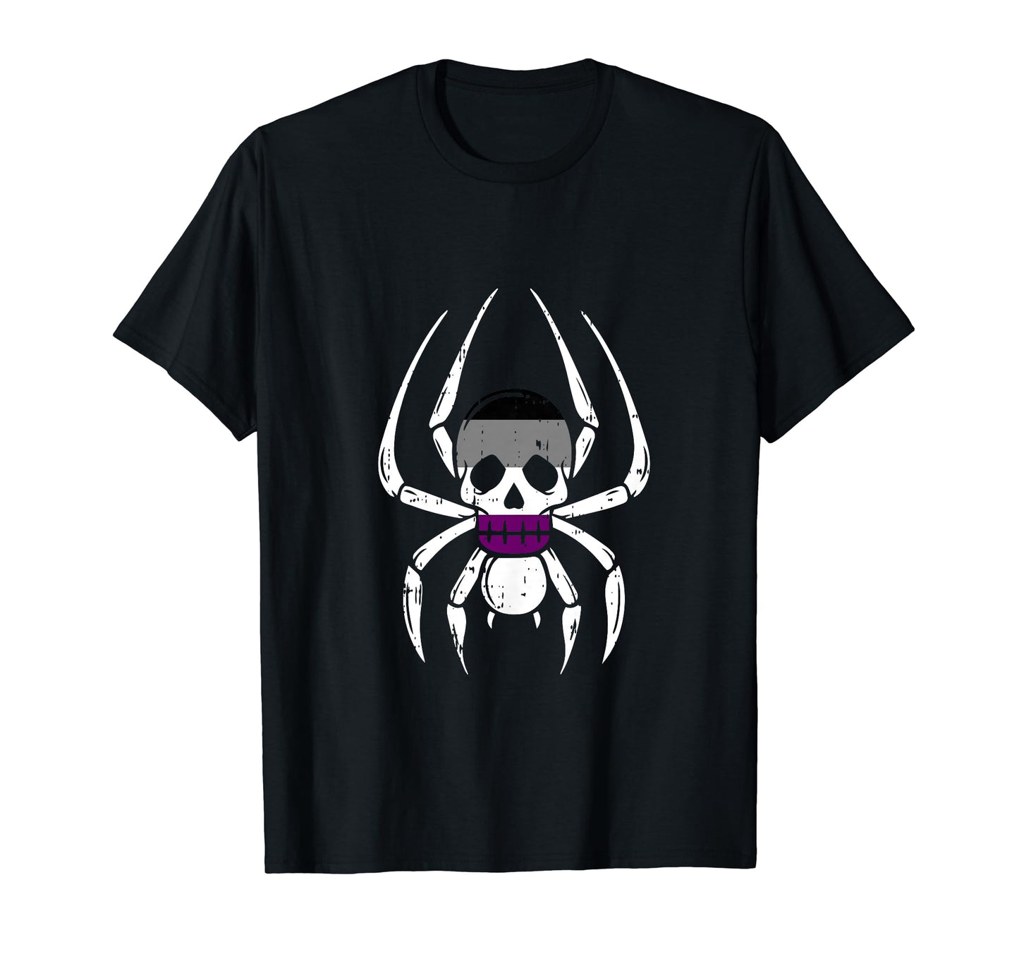 Skull Spider Asexual Lgbt Q Rainbow T-Shirt - Aesthetic Graphic Men Women - T-Shirt, Sweatshirt, Hoodie