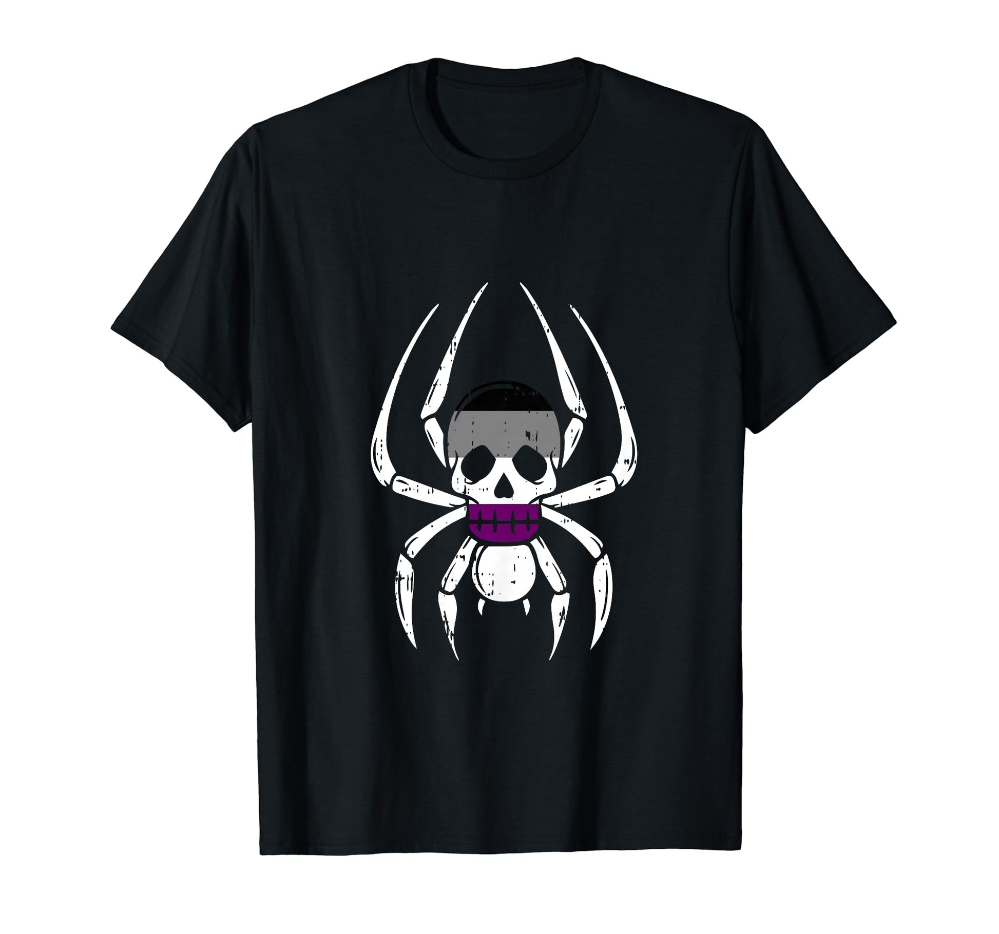 Skull Spider Asexual Lgbt Q Rainbow T-Shirt - Aesthetic Graphic Men Women - T-Shirt, Sweatshirt, Hoodie