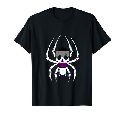 Skull Spider Asexual Lgbt Q Rainbow T-Shirt - Aesthetic Graphic Men Women - T-Shirt, Sweatshirt, Hoodie