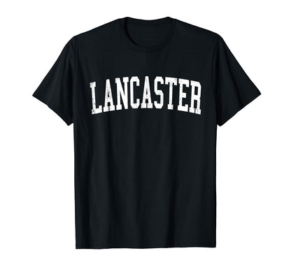 Lancaster Tx Distressed White Varsity T-Shirt - Minimalist Print Men Women - T-Shirt, Sweatshirt, Hoodie