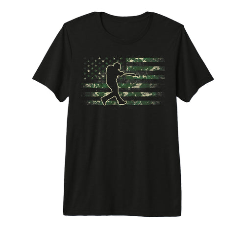 Baseball Player American Flag Usa Camo T-Shirt - Graphic Print Men Women - T-Shirt, Sweatshirt, Hoodie