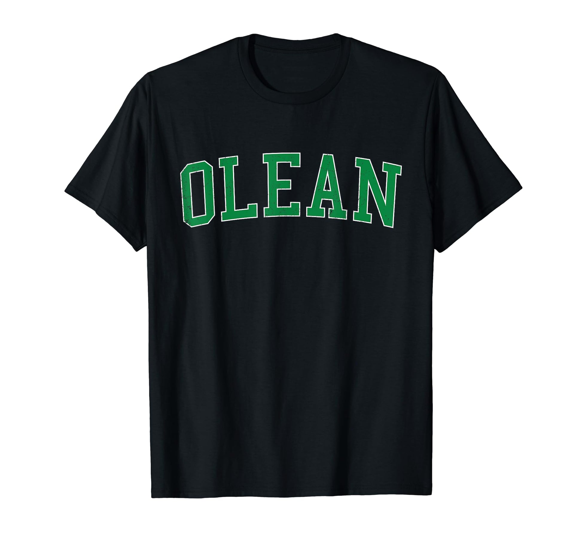 Olean Ny Distressed Green Varsity T-Shirt - Casual Everyday Wear Unisex - T-Shirt, Sweatshirt, Hoodie