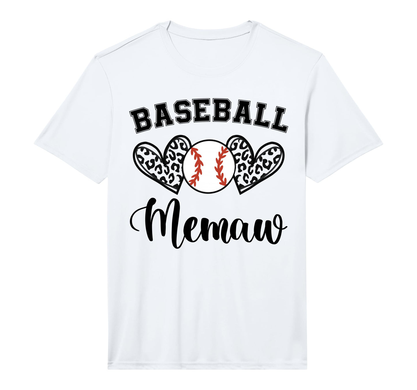 Mens Baseball Memaw Leopard Funny T-Shirt - Trendy Graphic for Adults - T-Shirt, Sweatshirt, Hoodie