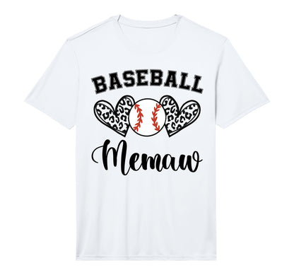 Mens Baseball Memaw Leopard Funny T-Shirt - Trendy Graphic for Adults - T-Shirt, Sweatshirt, Hoodie