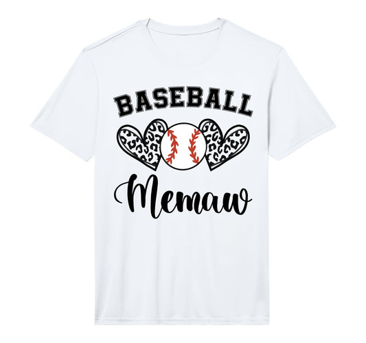 Mens Baseball Memaw Leopard Funny T-Shirt - Trendy Graphic for Adults - T-Shirt, Sweatshirt, Hoodie