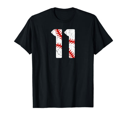 Baseball Player Jersey Number 11 11 T-Shirt - Minimalist Print for Adults - T-Shirt, Sweatshirt, Hoodie