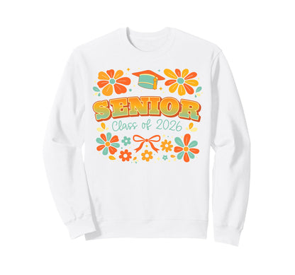 Senior Year Class 2026 Groovy Sweatshirt - Aesthetic Graphic Unisex - T-Shirt, Sweatshirt, Hoodie
