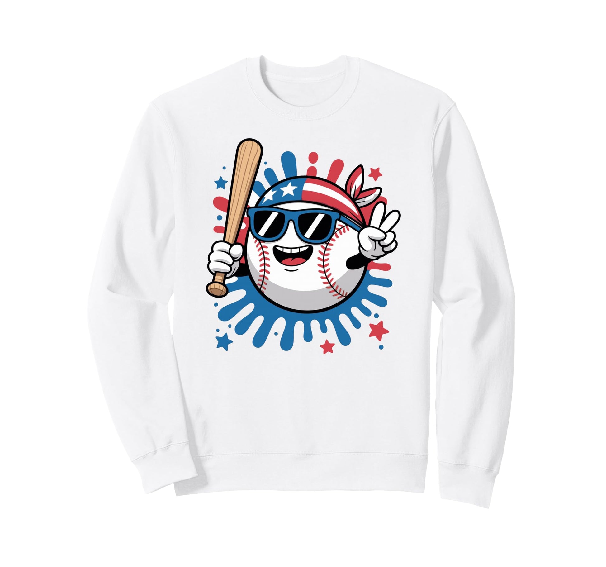 Baseball Drip American Usa Flag Sweatshirt - Streetwear Style for Adults - T-Shirt, Sweatshirt, Hoodie