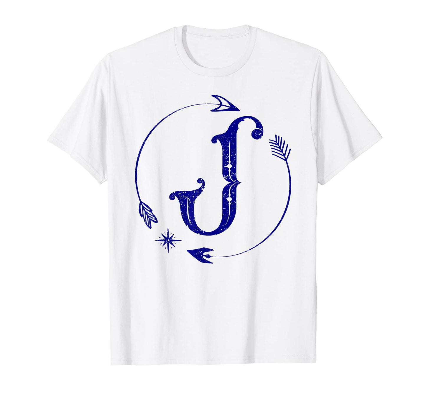 Initial J Monogram Boho Name Letter T-Shirt - Aesthetic Graphic for Adults - T-Shirt, Sweatshirt, Hoodie