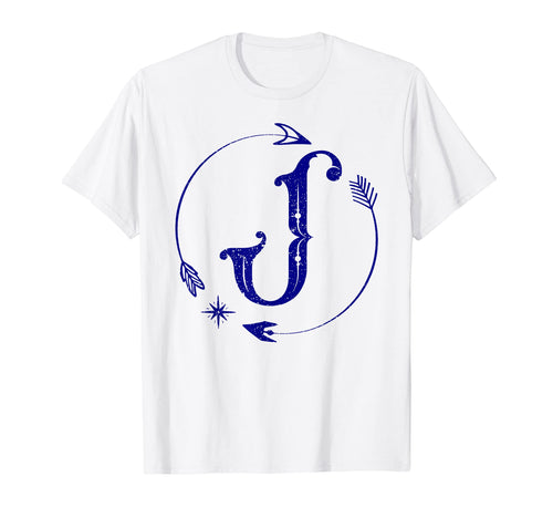 Initial J Monogram Boho Name Letter T-Shirt - Aesthetic Graphic for Adults - T-Shirt, Sweatshirt, Hoodie