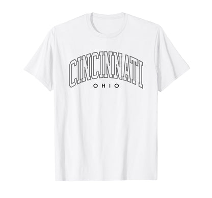Cincinnati Ohio Preppy Throwback T-Shirt - Fun Novelty Design for Adults - T-Shirt, Sweatshirt, Hoodie