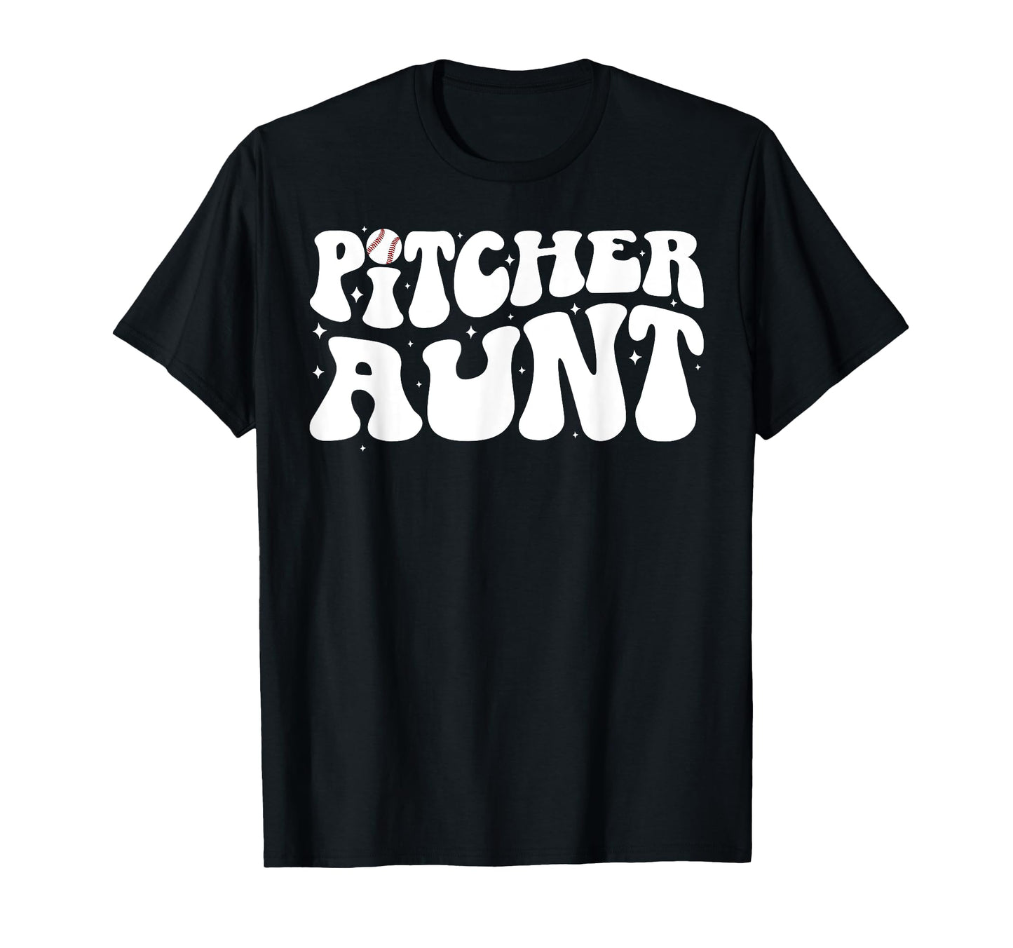 Baseball Pitcher Aunt Groovy Baseball T-Shirt - Novelty Apparel Unisex - T-Shirt, Sweatshirt, Hoodie