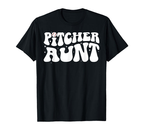 Baseball Pitcher Aunt Groovy Baseball T-Shirt - Novelty Apparel Unisex - T-Shirt, Sweatshirt, Hoodie