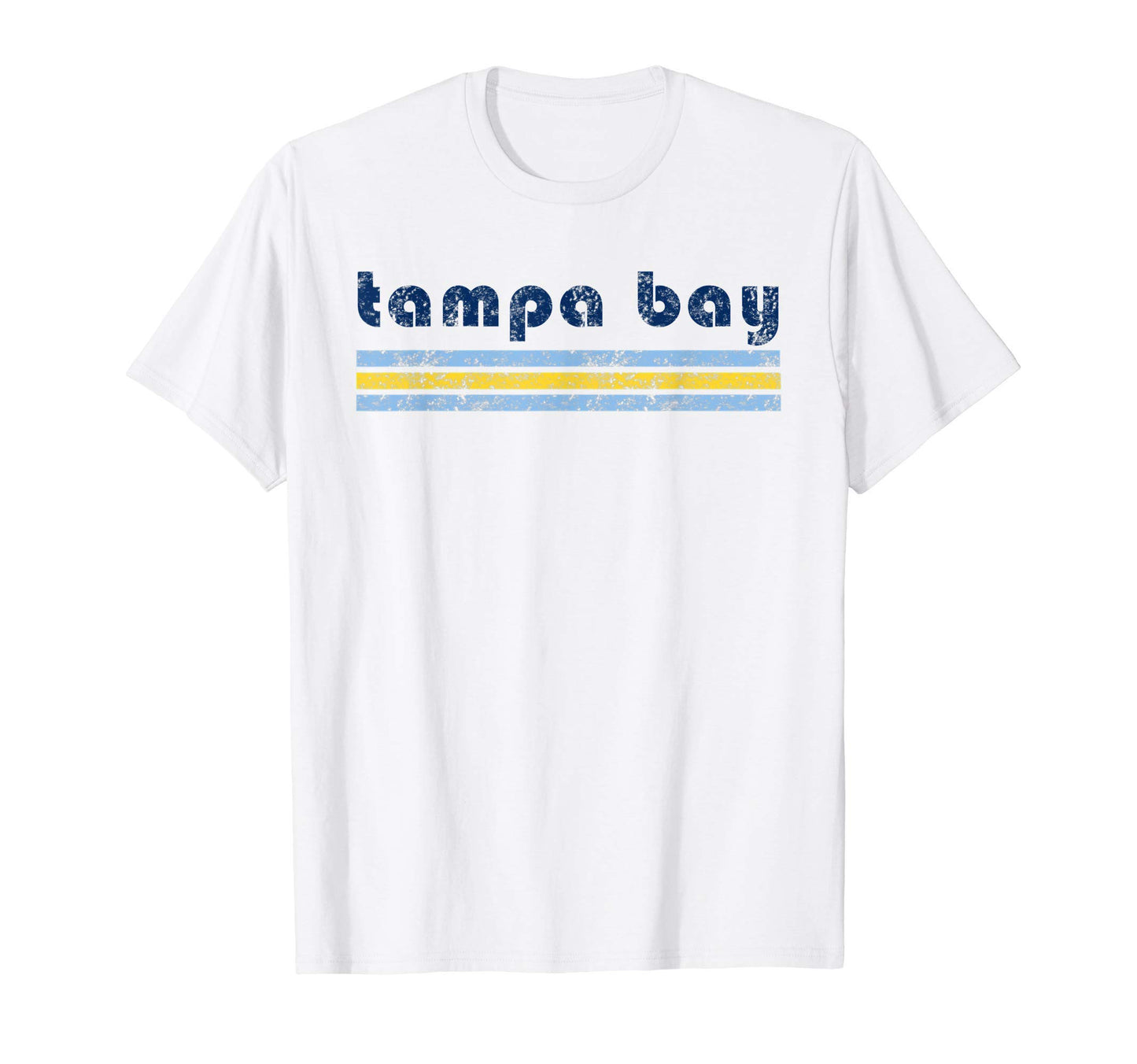 Tampa Florida Three Stripe Weathered T-Shirt - Trendy Graphic Unisex - T-Shirt, Sweatshirt, Hoodie