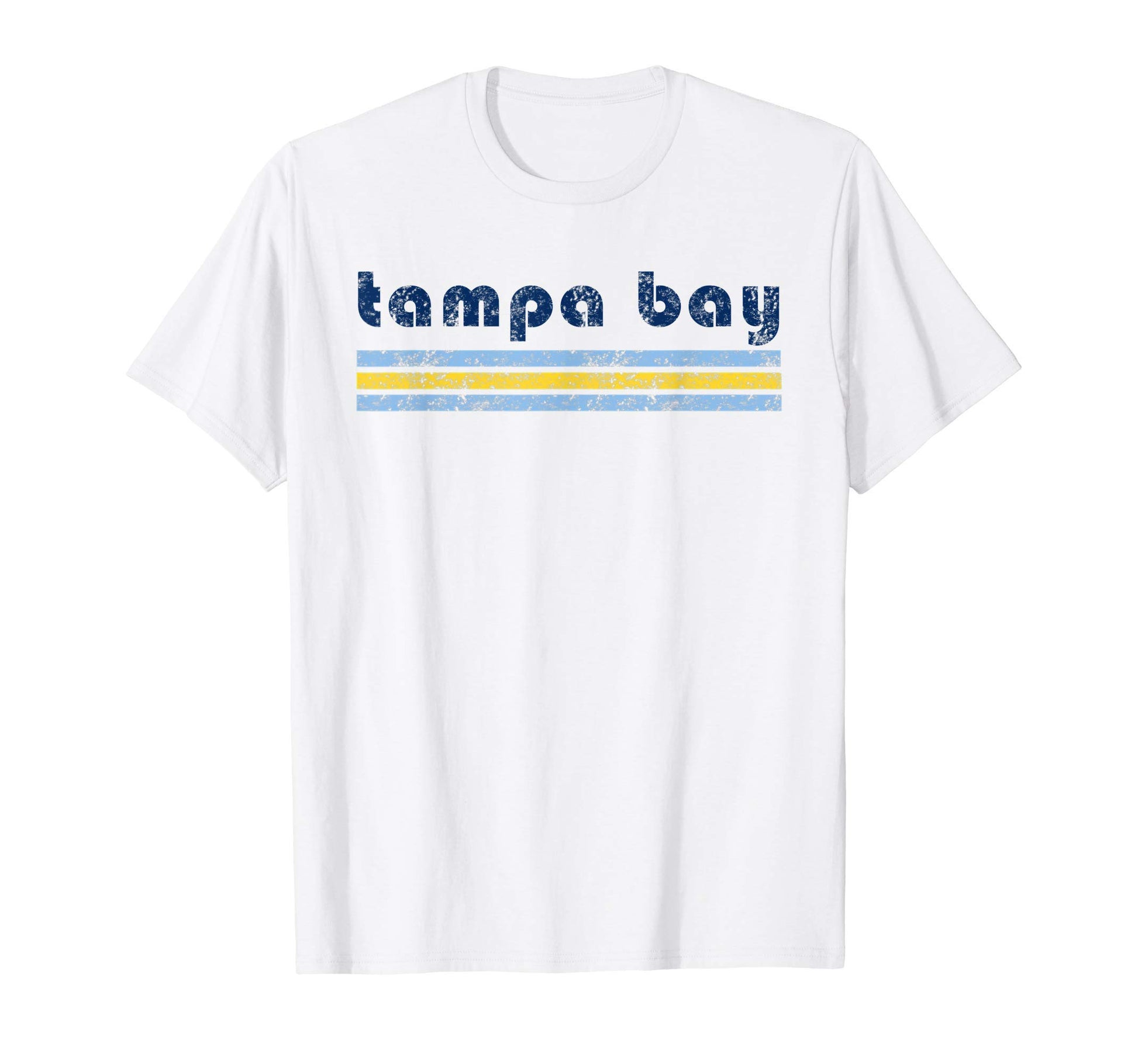 Tampa Florida Three Stripe Weathered T-Shirt - Trendy Graphic Unisex - T-Shirt, Sweatshirt, Hoodie